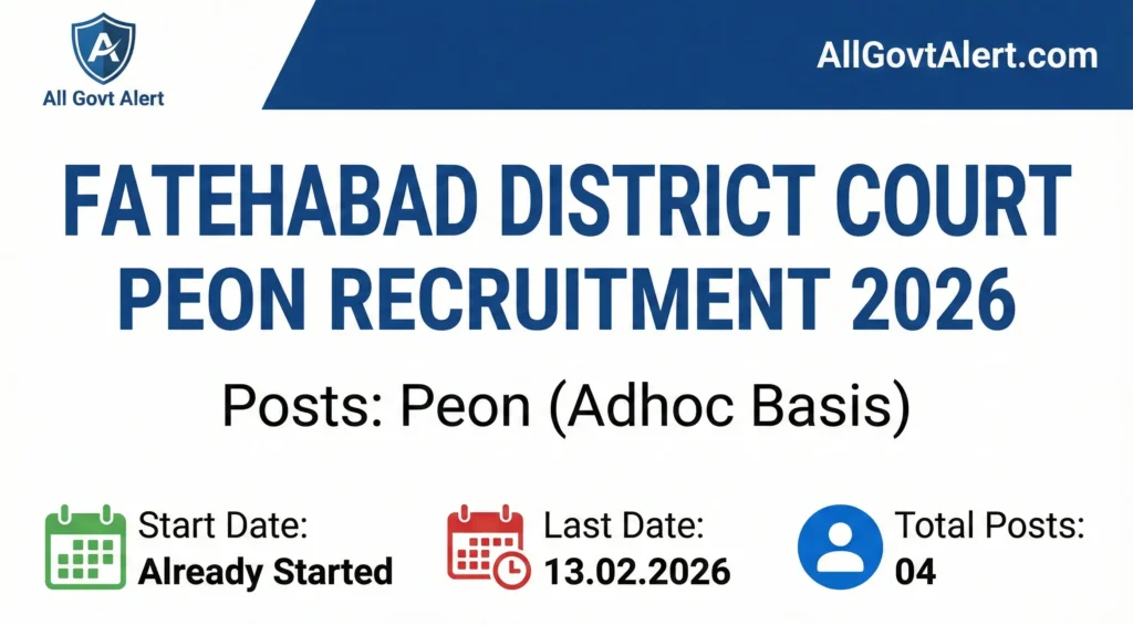 Fatehabad District Court Peon Recruitment 2026 Overview