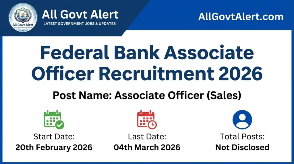 Federal Bank Associate Officer Recruitment 2026 Apply Online Now
