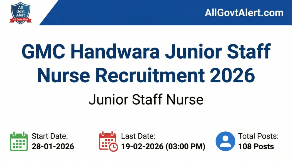 GMC Handwara Junior Staff Nurse Recruitment 2026 Overview