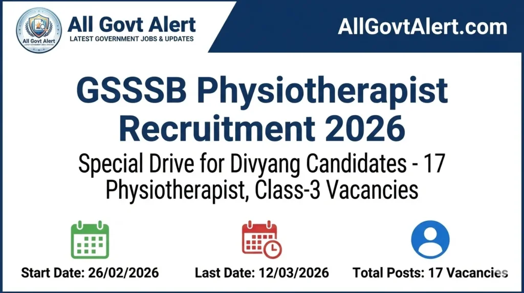 GSSSB Physiotherapist Recruitment 2026 Apply Online for 17 Class-3 Posts