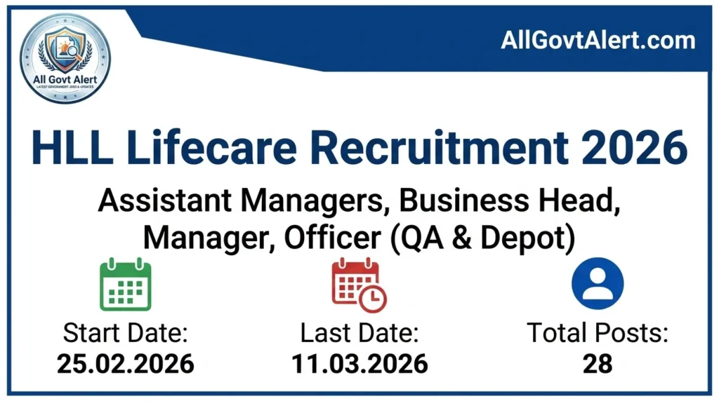 HLL Lifecare Recruitment 2026 Apply Online for 28 Assistant Manager, Officer & Other Posts