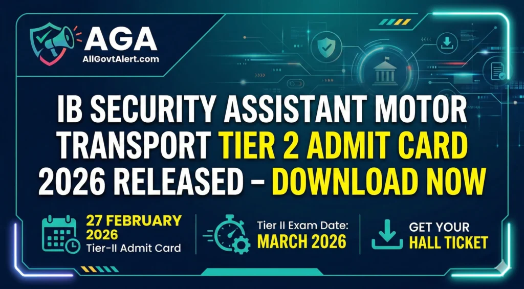 IB Security Assistant Motor Transport Tier 2 Admit Card 2026 Release Banner