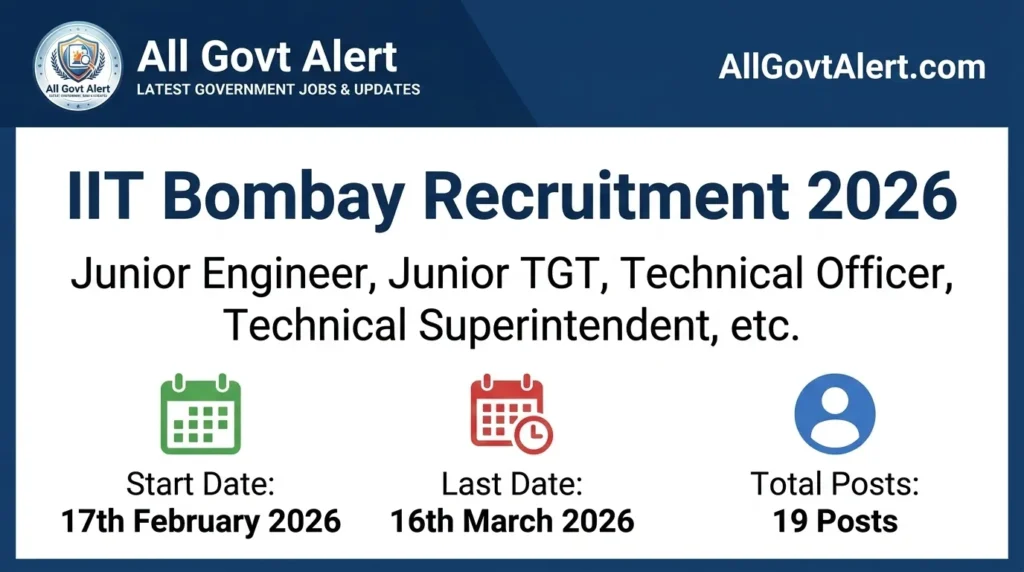 IIT Bombay Recruitment 2026 Apply Online for 19 Junior Engineer & TGT Posts