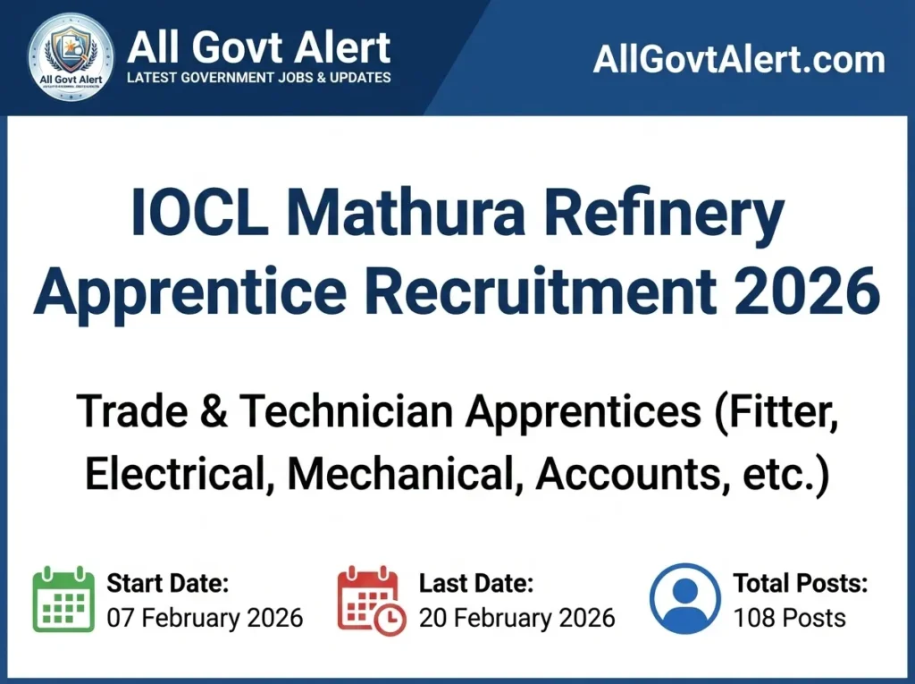 IOCL Mathura Refinery Apprentice Recruitment 2026