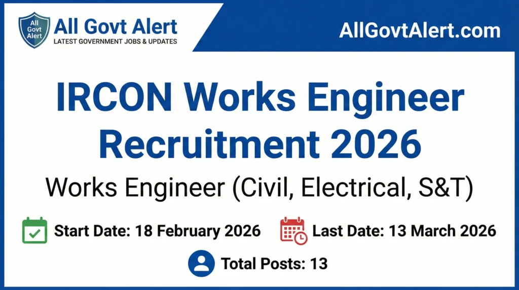 IRCON Works Engineer Recruitment 2026 Overview