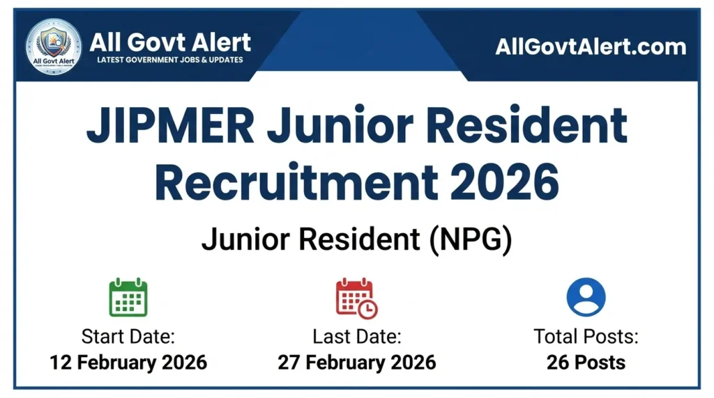 JIPMER Junior Resident Recruitment 2026 – Overview