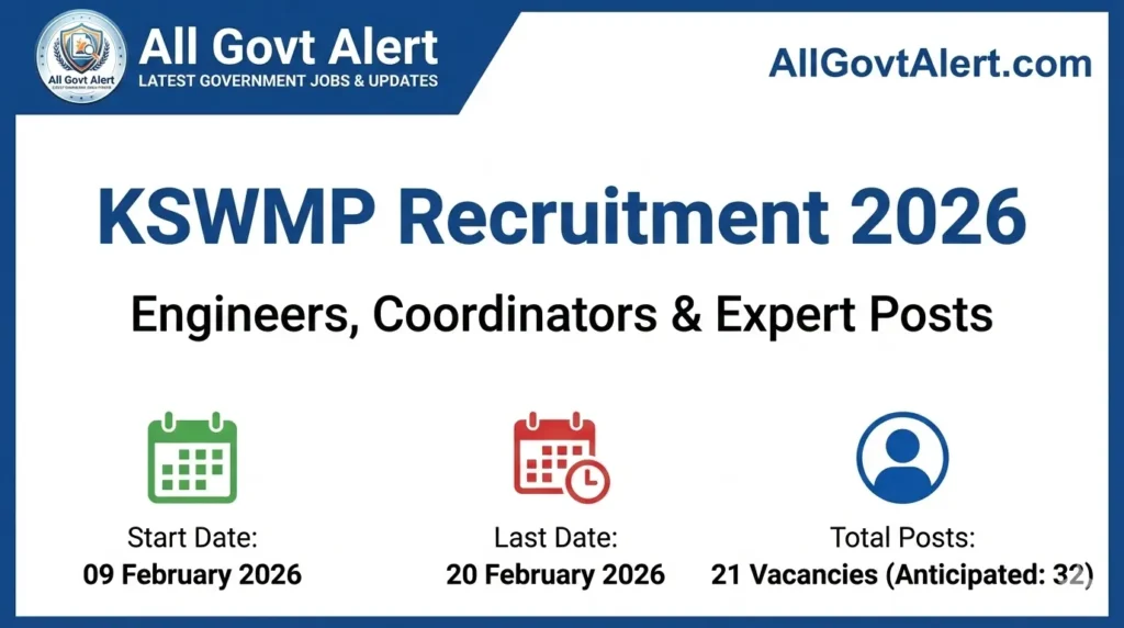The Centre has officially released the KSWMP Recruitment 2026 notification for Management Development (CMD). The Kerala Solid Waste Management Project