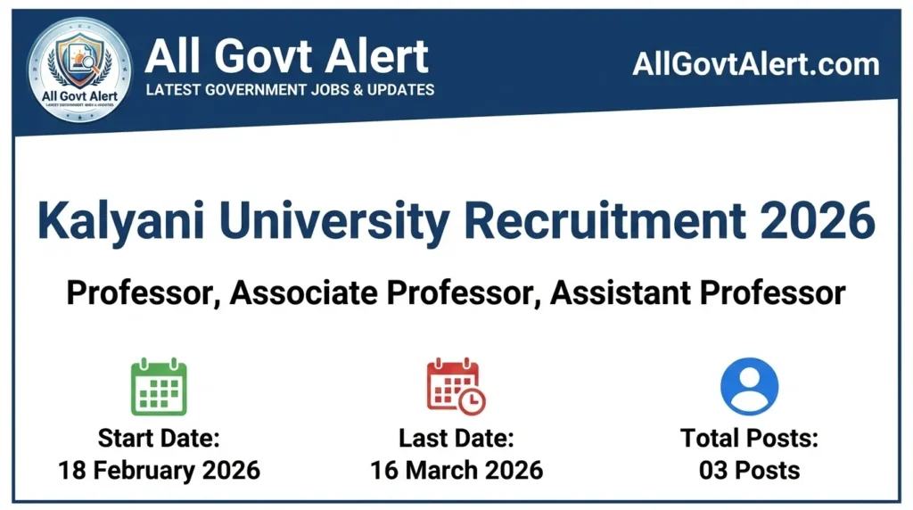 Kalyani University Recruitment 2026 Apply Online for Professor Posts