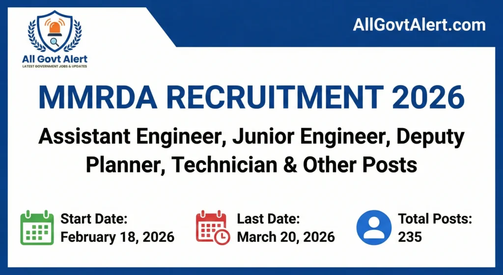 MMRDA Recruitment 2026 Apply Online for 235 Engineer & Technician Posts