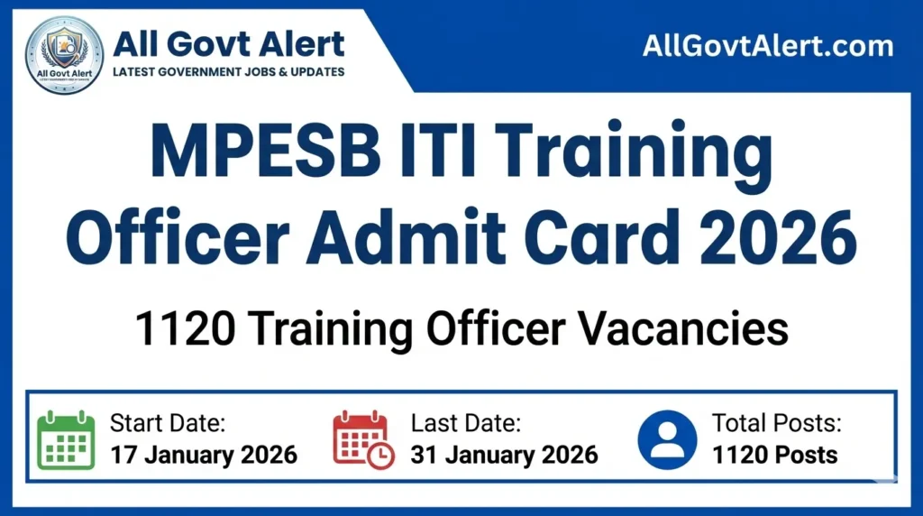 MPESB ITI Training Officer Admit Card 2026 Out Download 1120 Post Hall Ticket