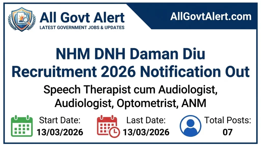 NHM DNH Daman Diu Recruitment 2026 notification is finally out! The National Health Mission under the UT Administration of Dadra & Nagar