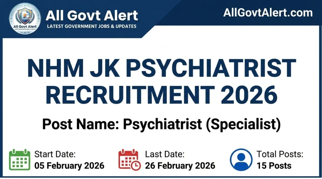 NHM JK Psychiatrist Recruitment 2026 Overview