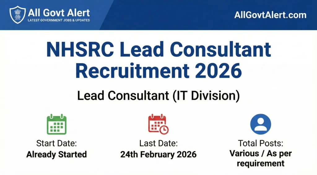 NHSRC Lead Consultant Recruitment 2026