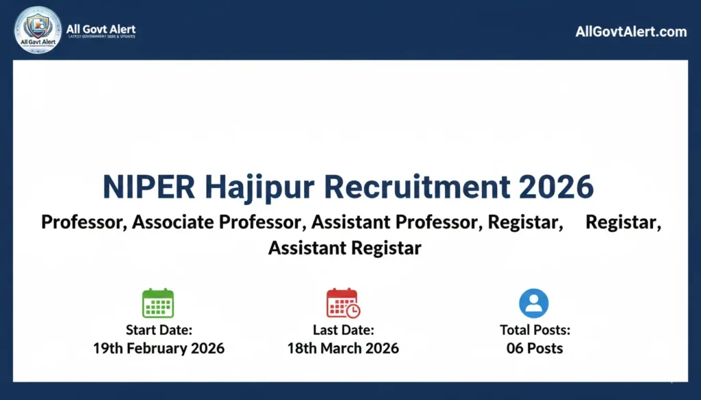 NIPER Hajipur Recruitment 2026