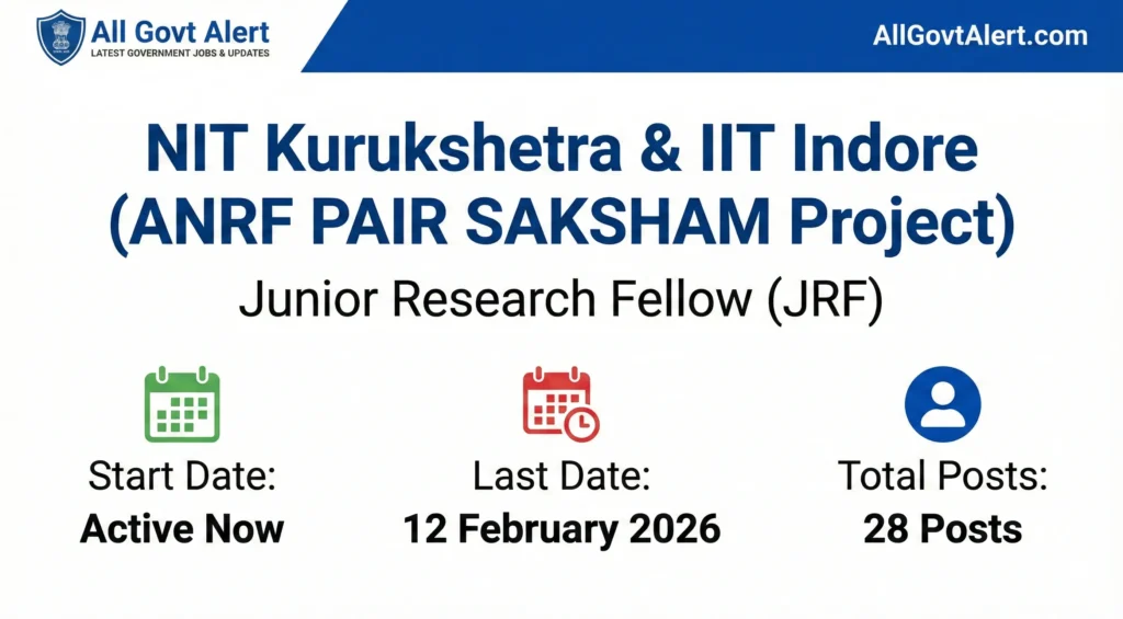 NIT Kurukshetra JRF Recruitment 2026