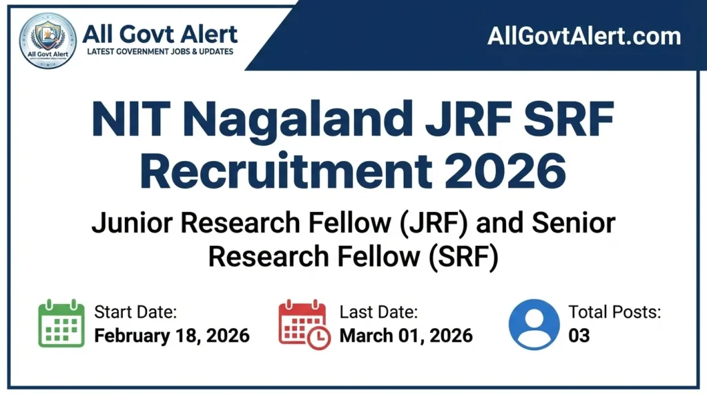 NIT Nagaland JRF SRF Recruitment 2026 Apply Now for Research Fellow Jobs