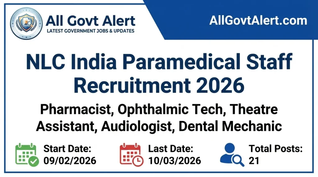 NLC India Paramedical Staff Recruitment 2026 Apply Online for 21 Posts