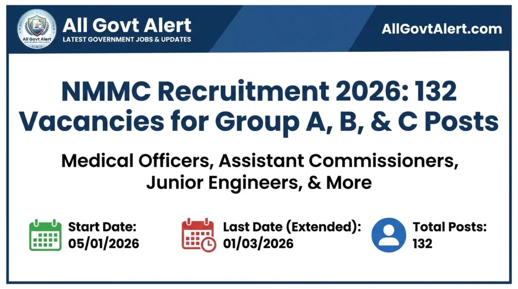 NMMC Recruitment 2026 Notification Apply Online for 132 Group A, B & C Posts