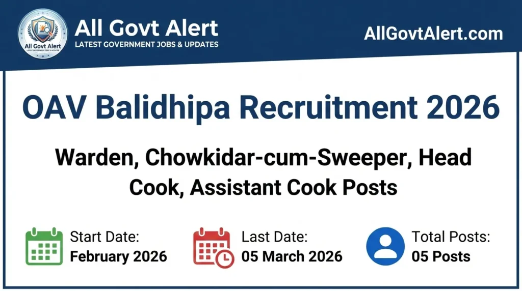 OAV Balidhipa Recruitment 2026