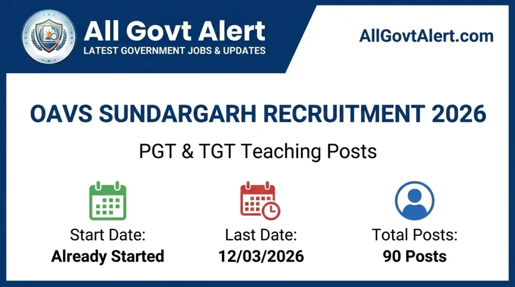 OAVS Sundargarh Recruitment 2026 Apply Offline for 90 PGT & TGT Posts