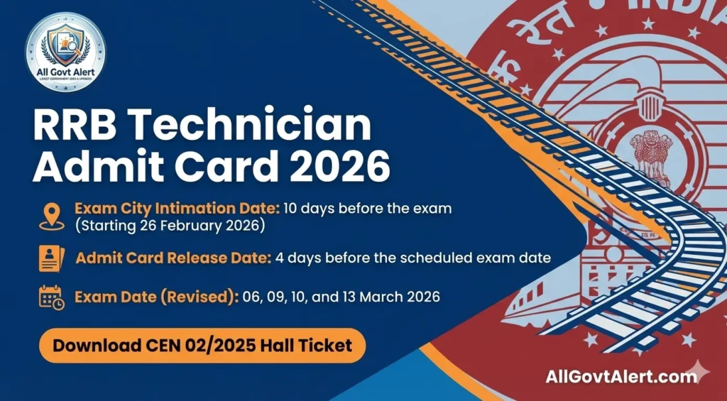 RRB Technician Admit Card 2026