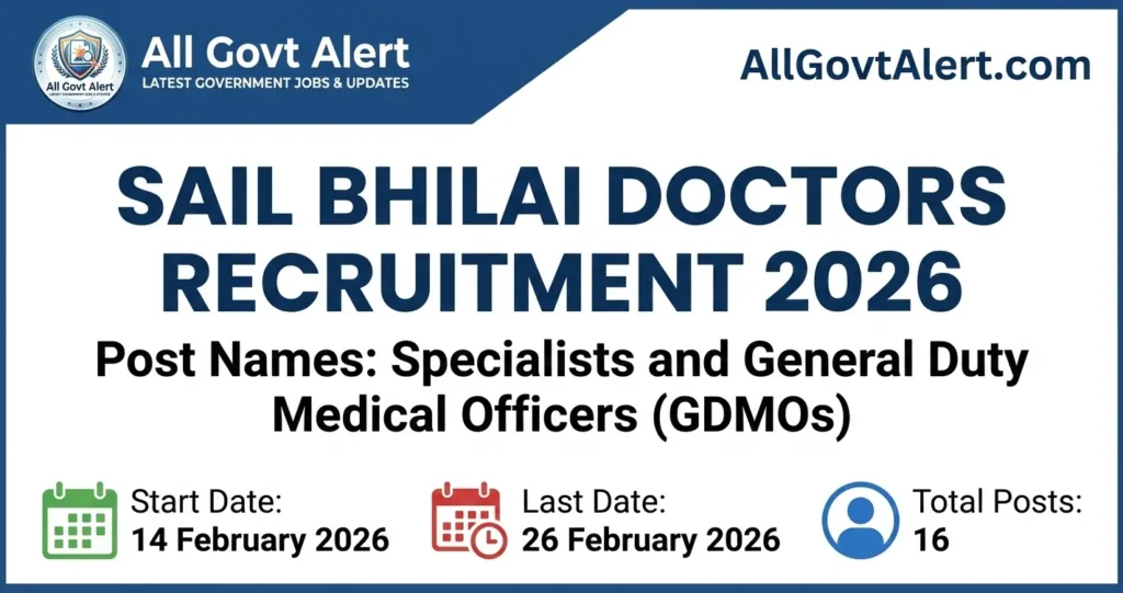 SAIL Bhilai Doctors Recruitment 2026 Overview