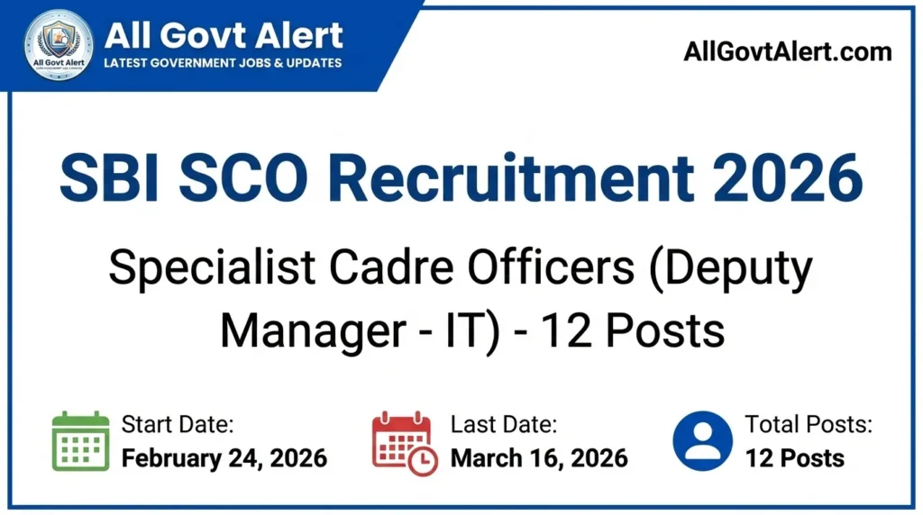 SBI SCO Recruitment 2026 Apply Online for Specialist Cadre Officer Posts