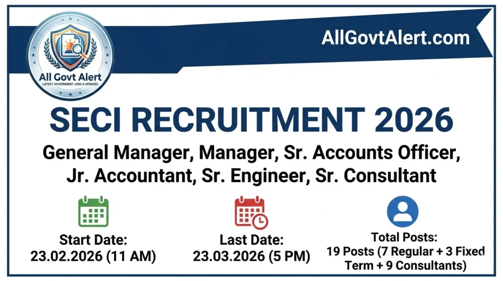 SECI Recruitment 2026 Apply Online for Various Executive & Consultant Posts