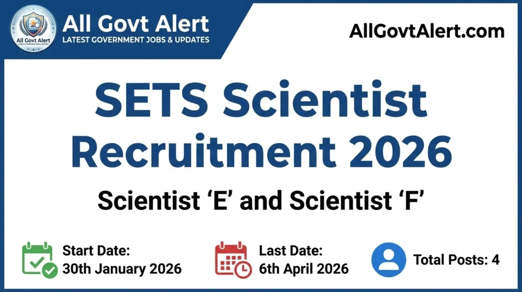 SETS Scientist Recruitment 2026 Overview