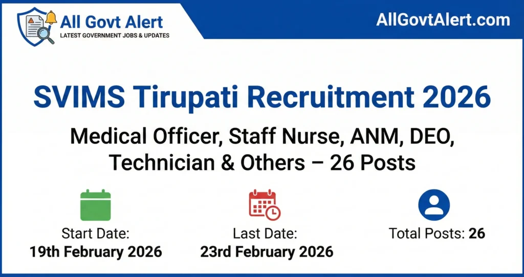 SVIMS Tirupati Recruitment 2026 Overview