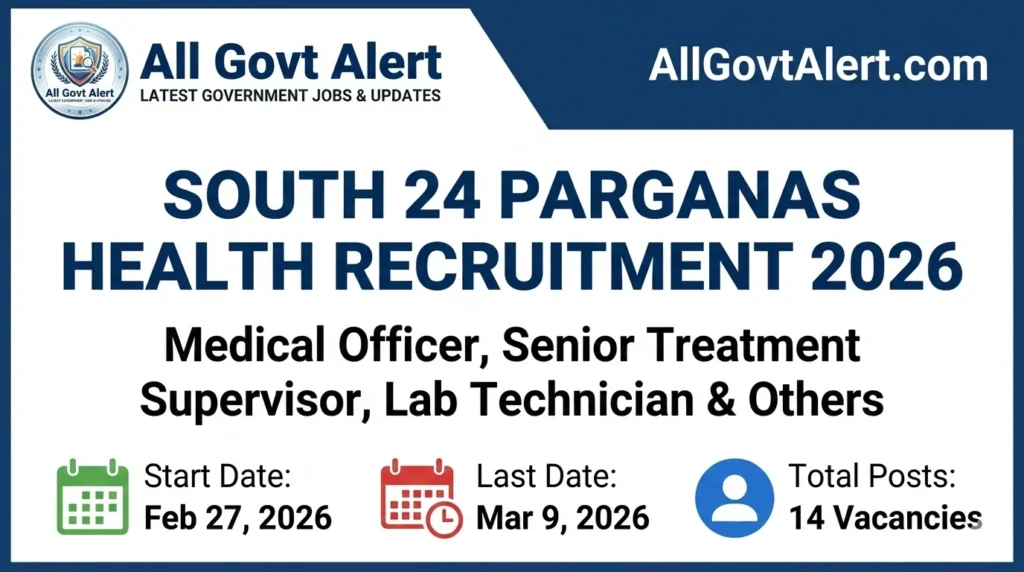 South 24 Parganas Health Recruitment 2026 Apply Online for 14 NHM Posts