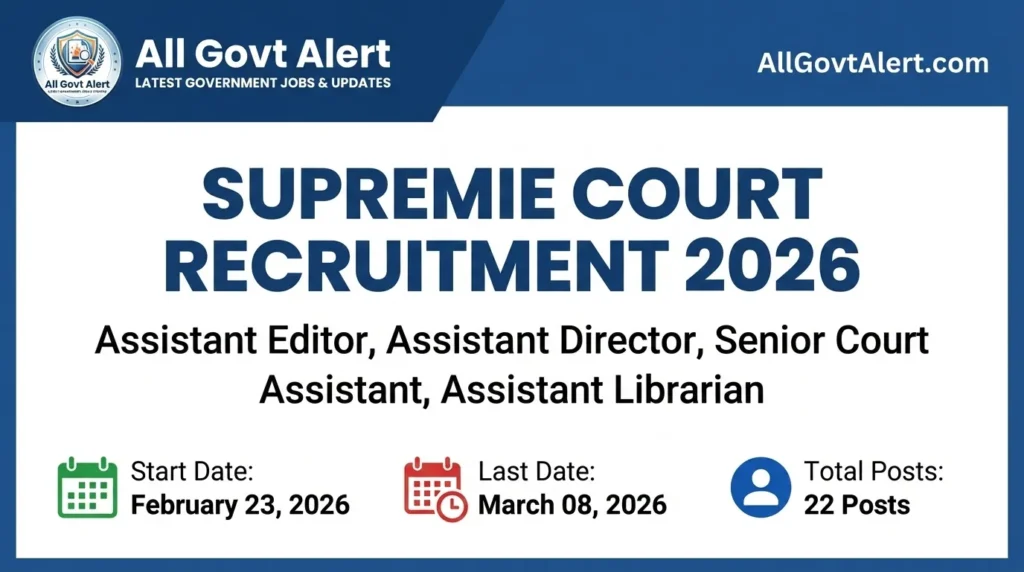 Supreme Court Recruitment 2026 Overview