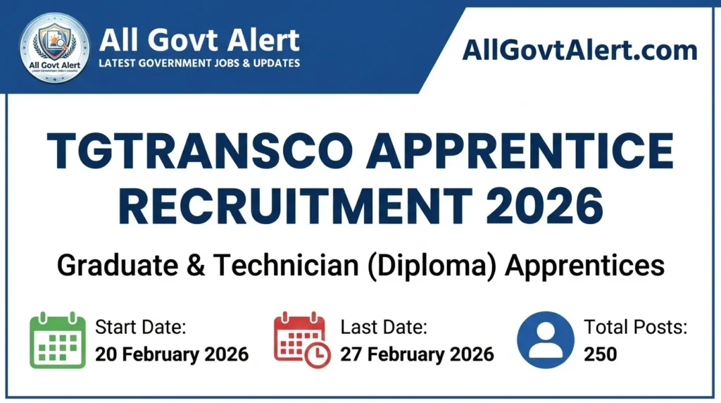 TGTRANSCO Apprentice Recruitment 2026 Apply Online for 250 Posts