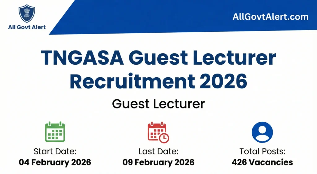 TNGASA Guest Lecturer Recruitment 2026