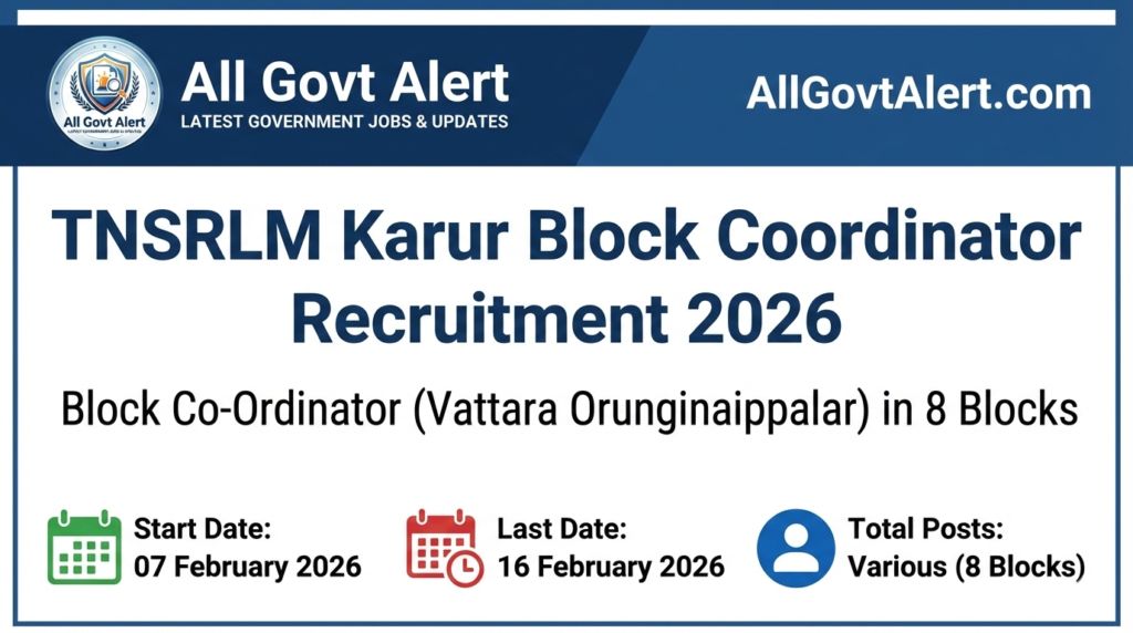 TNSRLM Karur Block Coordinator Recruitment 2026