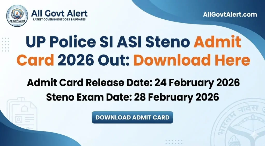 UP Police SI ASI Typing Test Admit Card 2026 Out Download Here