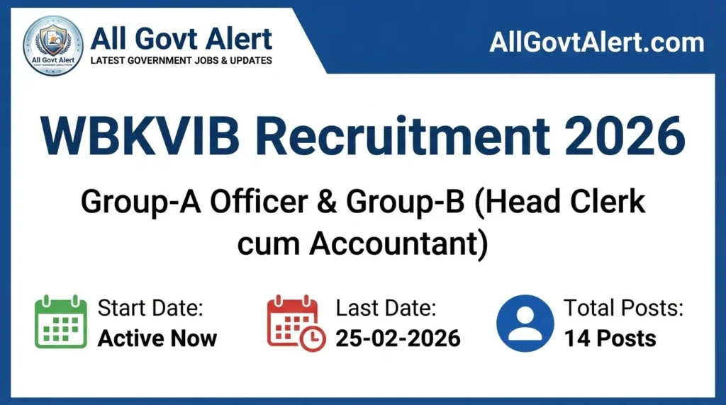 WBKVIB Recruitment 2026 Walk-in Interview for Group A & B Posts
