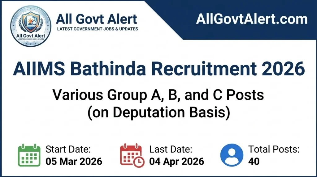 AIIMS Bathinda Deputation Recruitment 2026 Apply Offline for 40 Posts