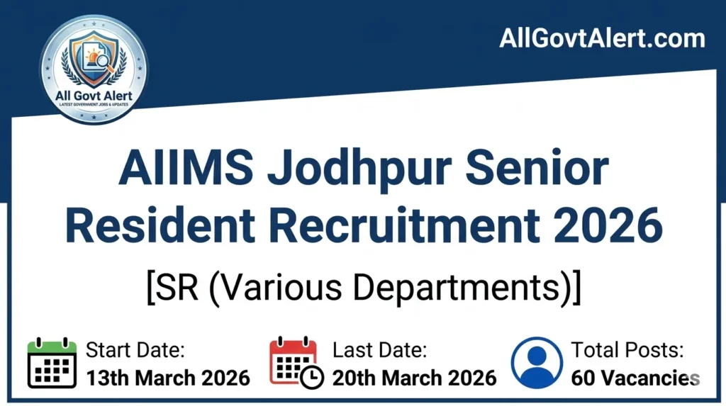 AIIMS Jodhpur Senior Resident Recruitment 2026