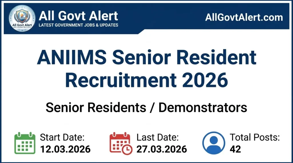 ANIIMS Senior Resident Recruitment 2026 Apply for 42 Medical Posts