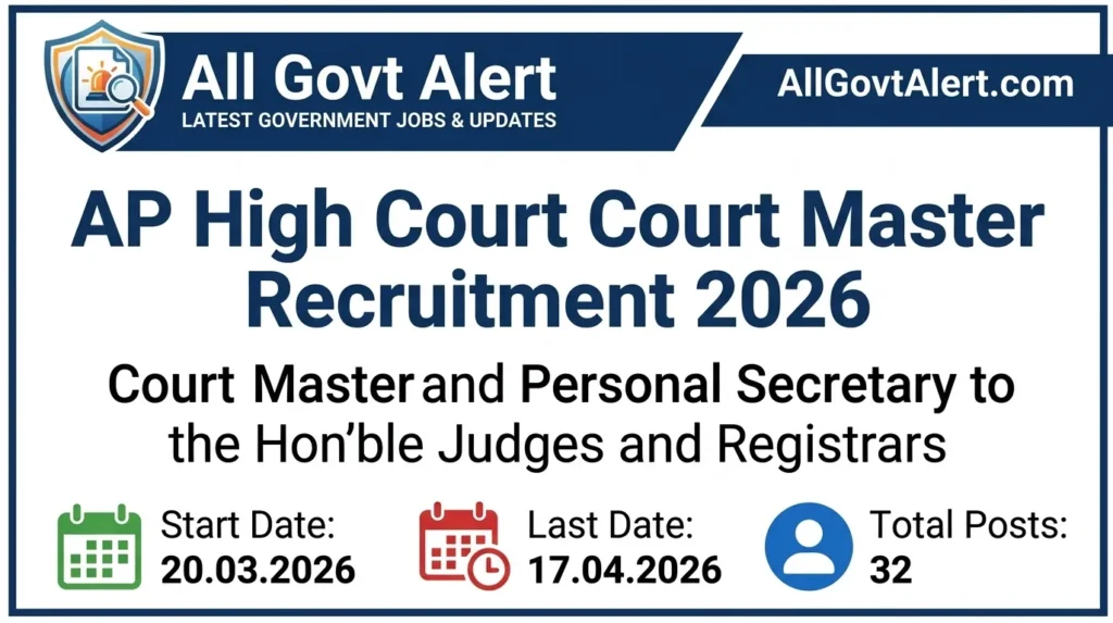 AP High Court Court Master Recruitment 2026 Apply Offline for 32 Posts