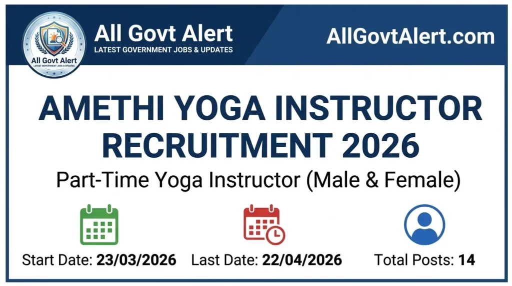 Amethi Yoga Instructor Recruitment 2026 Apply Offline for 14 Posts