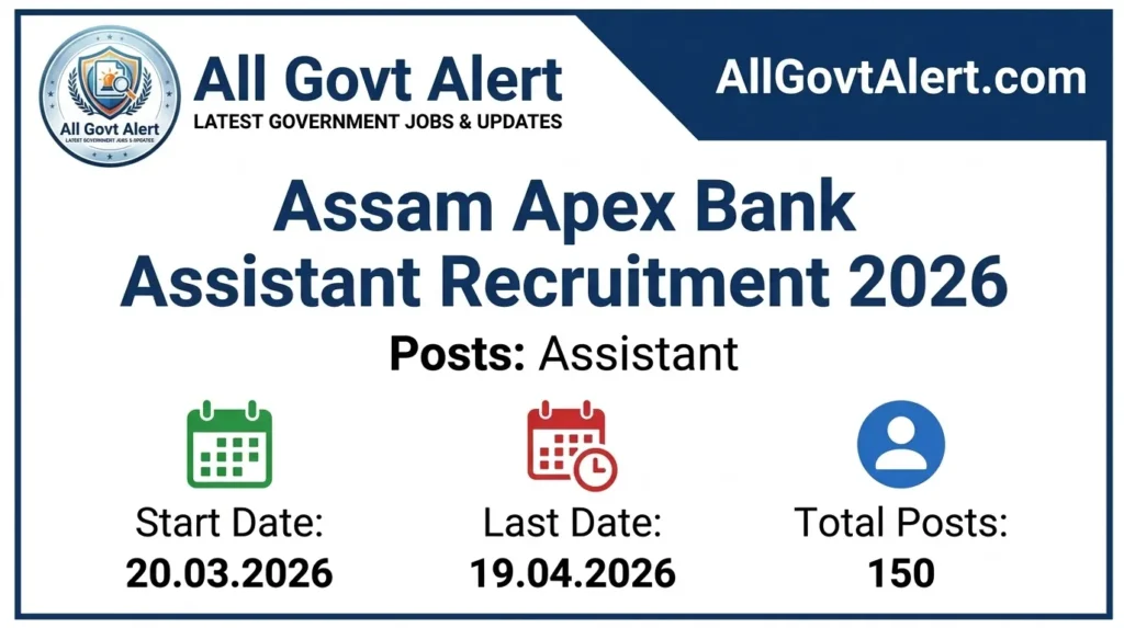 Assam Apex Bank Assistant Recruitment 2026 Apply Online for 150 Posts