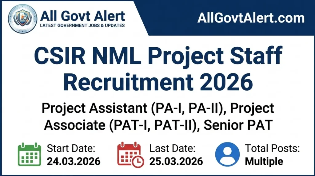 CSIR NML Project Staff Recruitment 2026 Walk-in Interview for PA & PAT Posts