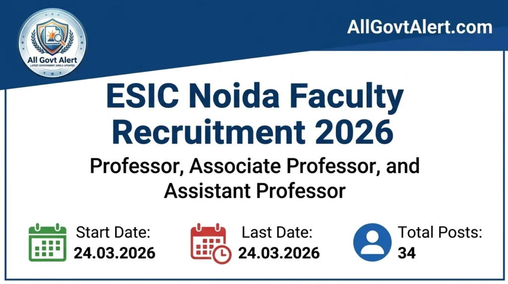 ESIC Noida Faculty Recruitment 2026 Walk-In for 34 Posts