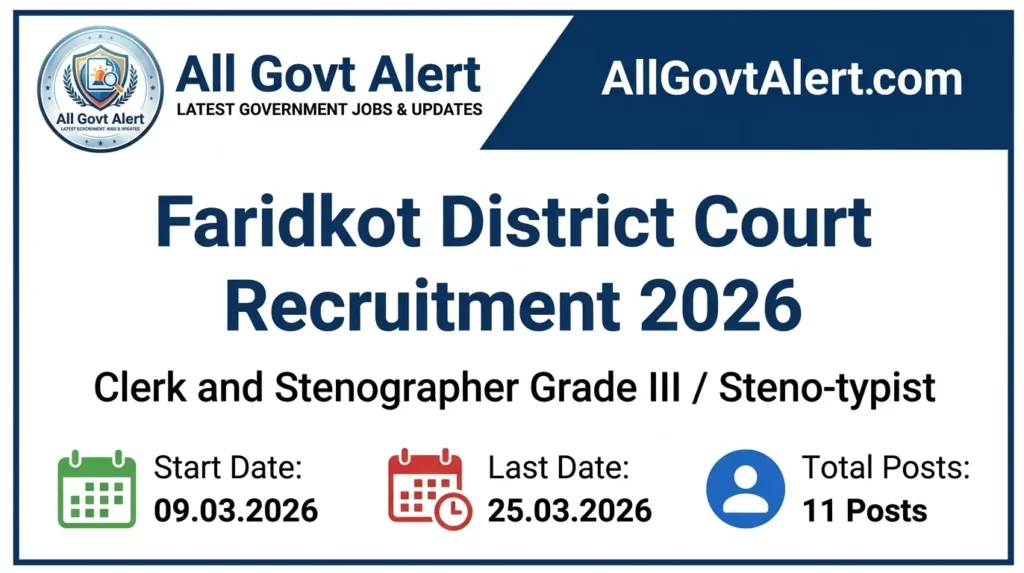 Faridkot District Court Recruitment 2026 Overview