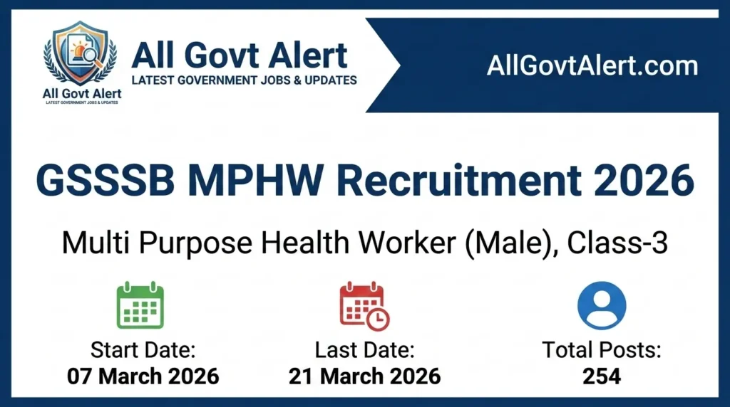 GSSSB MPHW Recruitment 2026 Apply Online for 254 Male Health Worker Posts