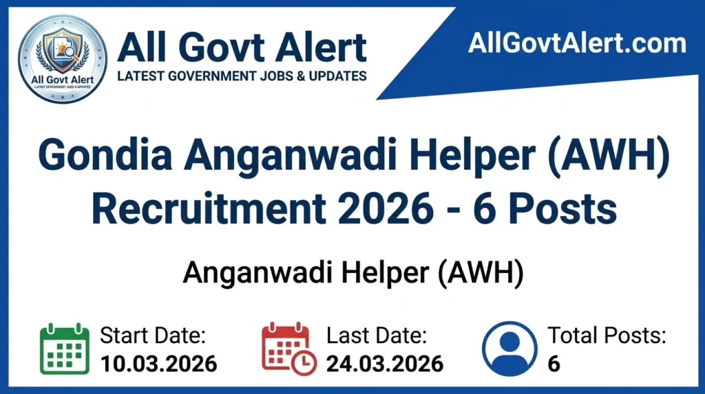 Gondia Anganwadi Recruitment 2026 Apply Online for Helper Posts