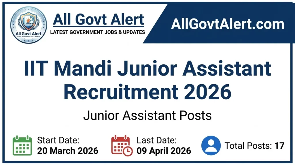 IIT Mandi Junior Assistant Recruitment 2026 Apply Online for 17 Posts