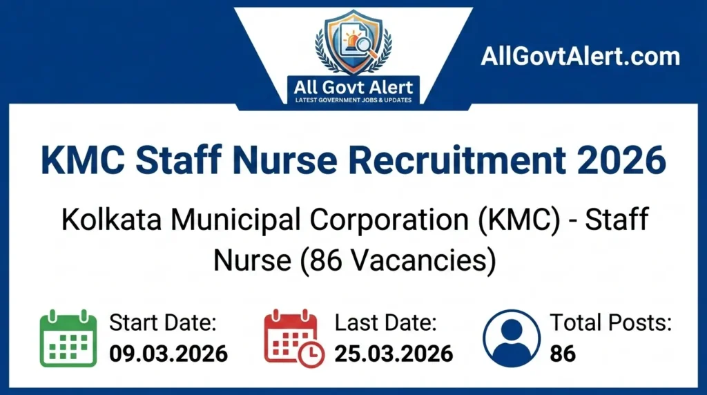 KMC Staff Nurse Recruitment 2026 Apply Online for 86 Vacancies